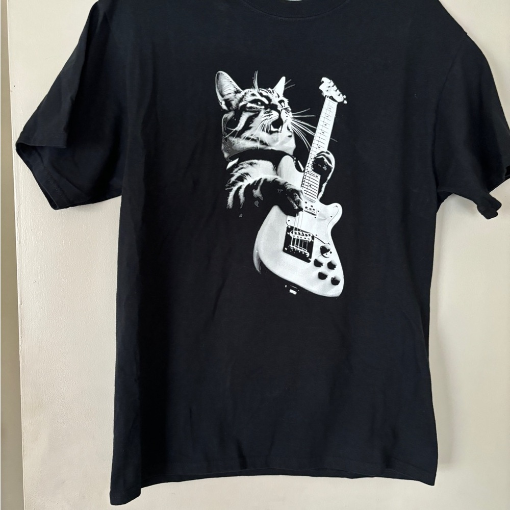 Ladies black 100% cotton tee shirt
